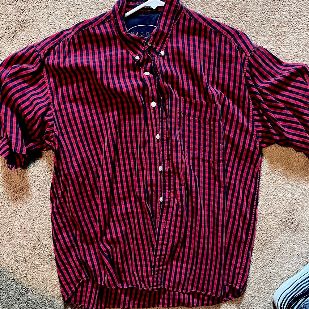 Haggar plaid casual button up.